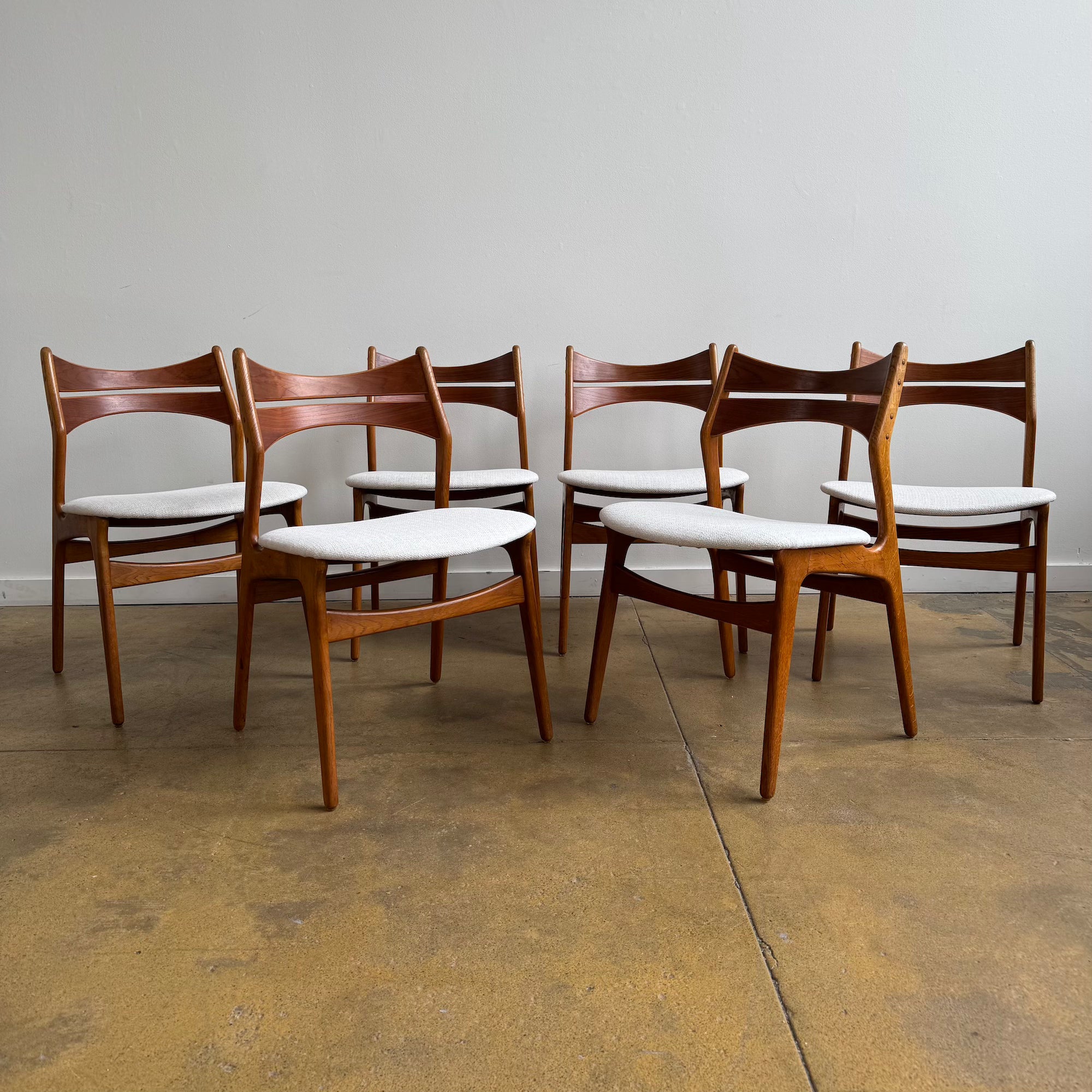 Danish Modern Erik Buch model 310 set of 6 Teak dining chairs