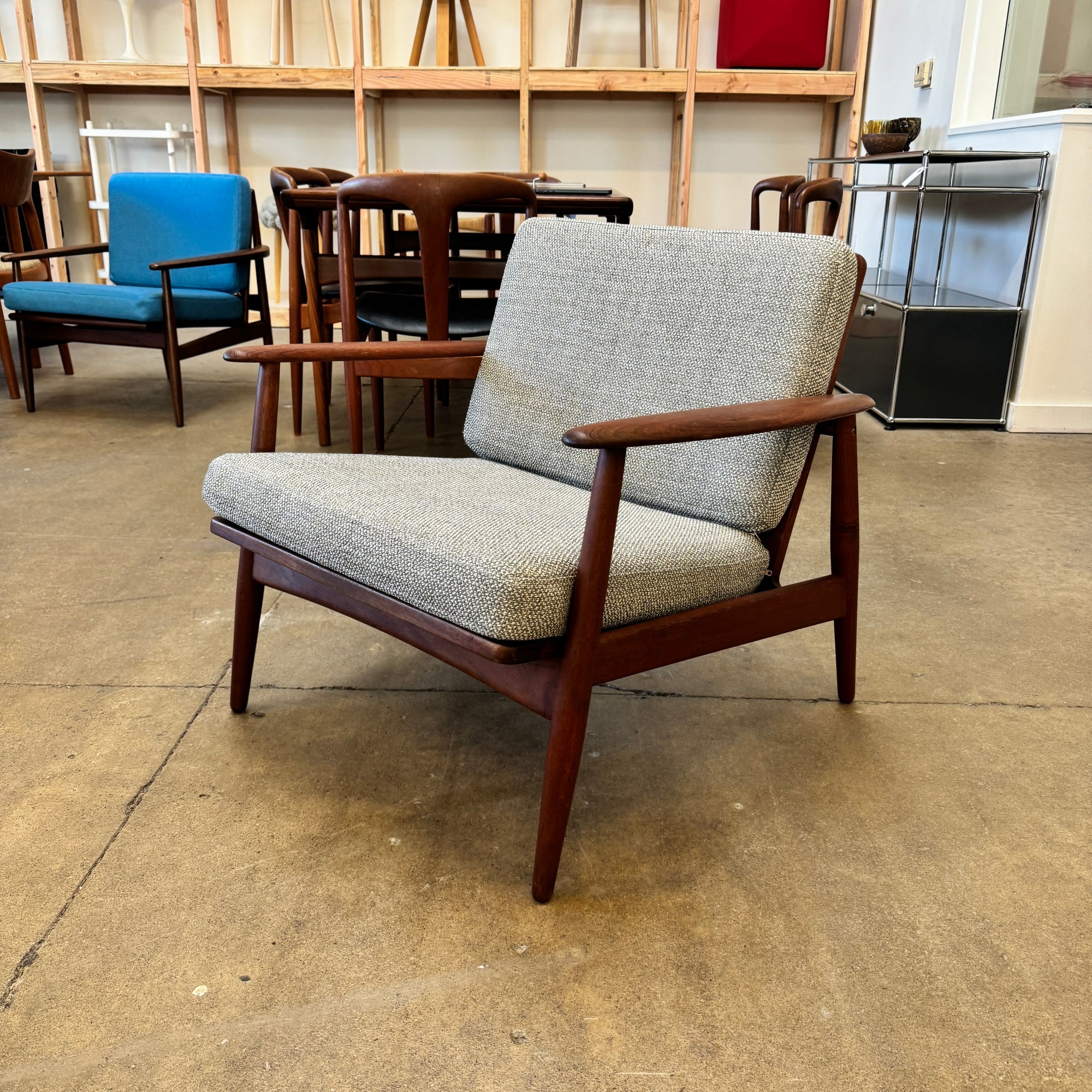 Danish Modern 1960s MM Moreddi Teak Lounge Chair (New Upholstery)