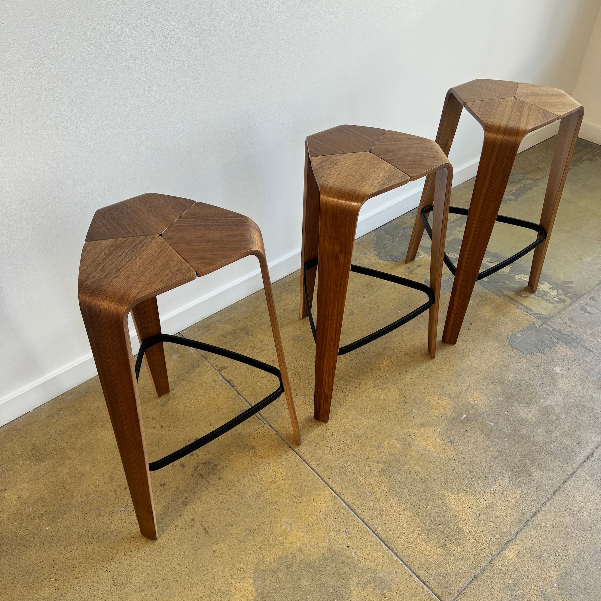 Jehs + Laub set of 3 Tre barstools for Davis