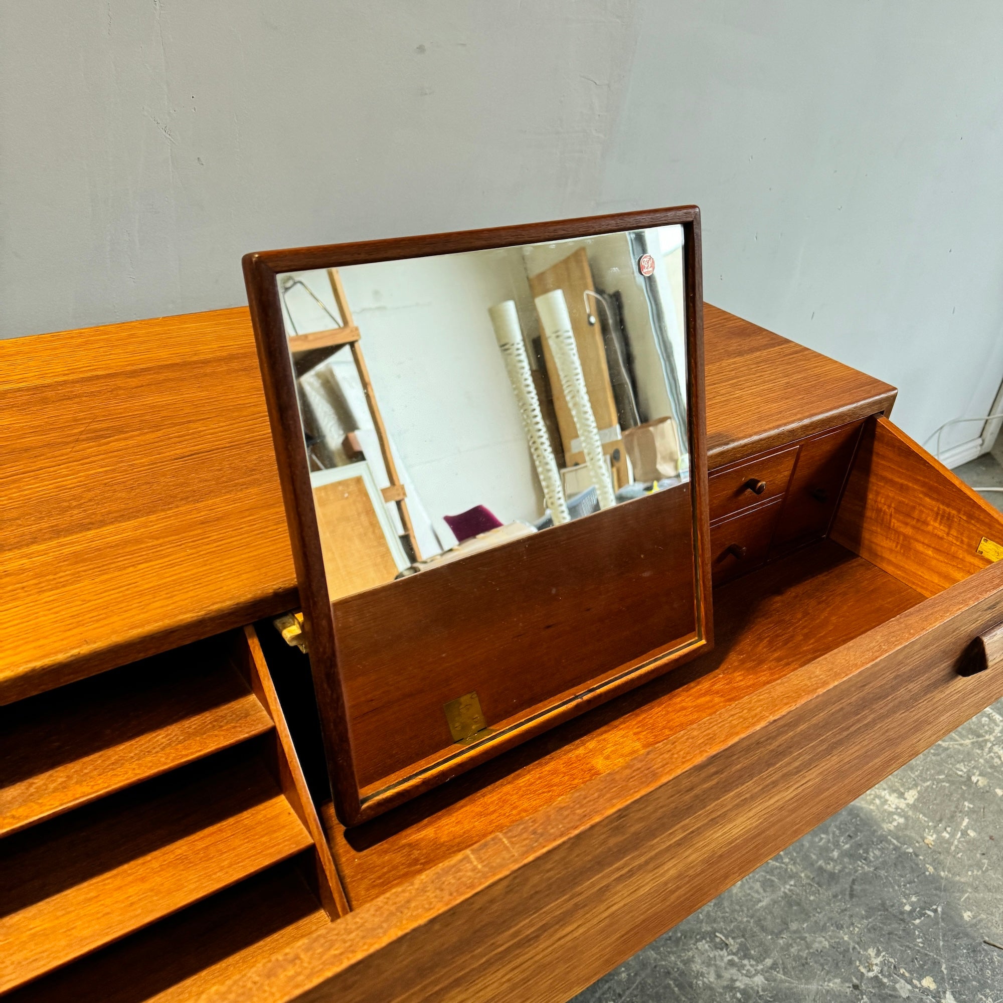 Danish Modern Borge Morgensen Teak Low Vanity Dresser