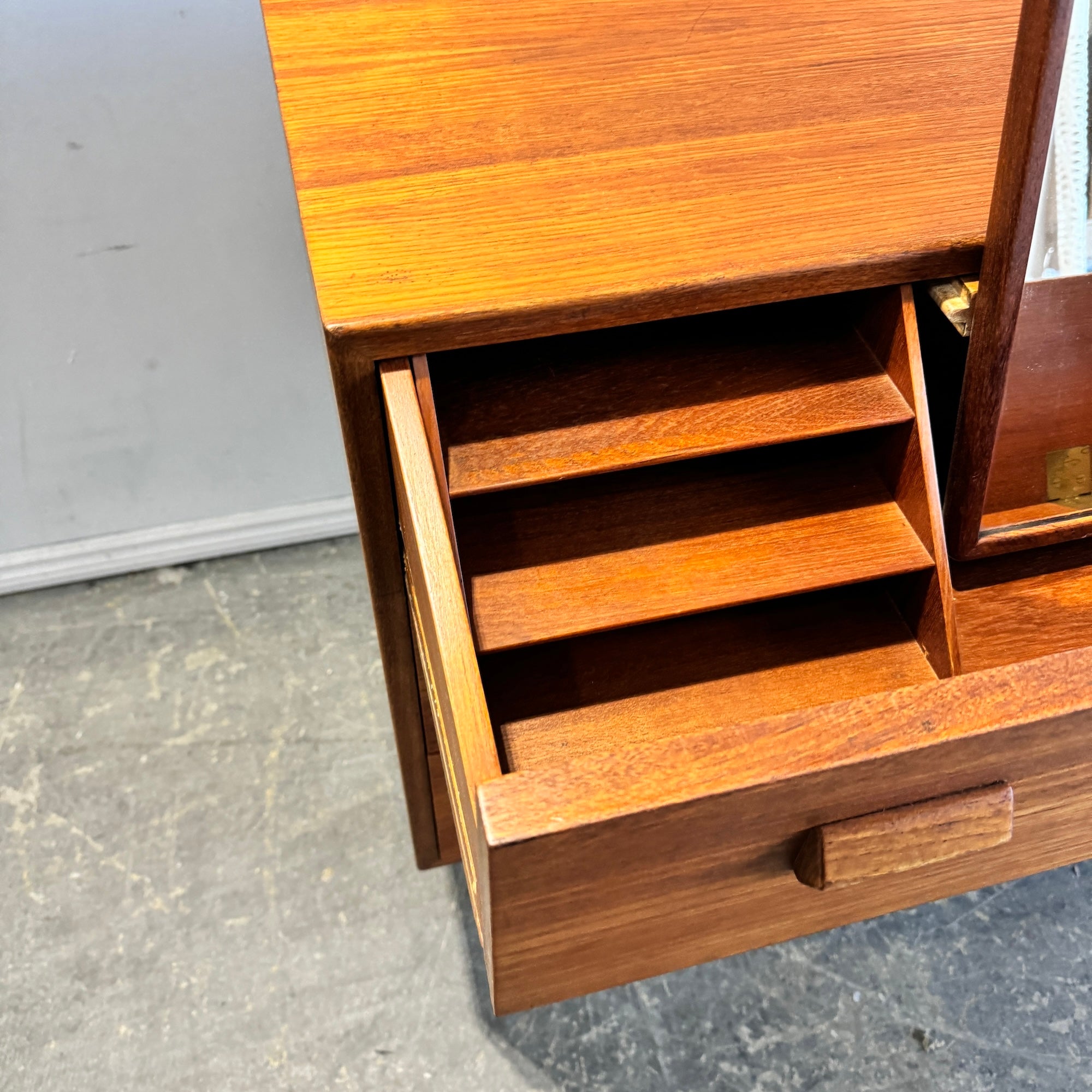 Danish Modern Borge Morgensen Teak Low Vanity Dresser