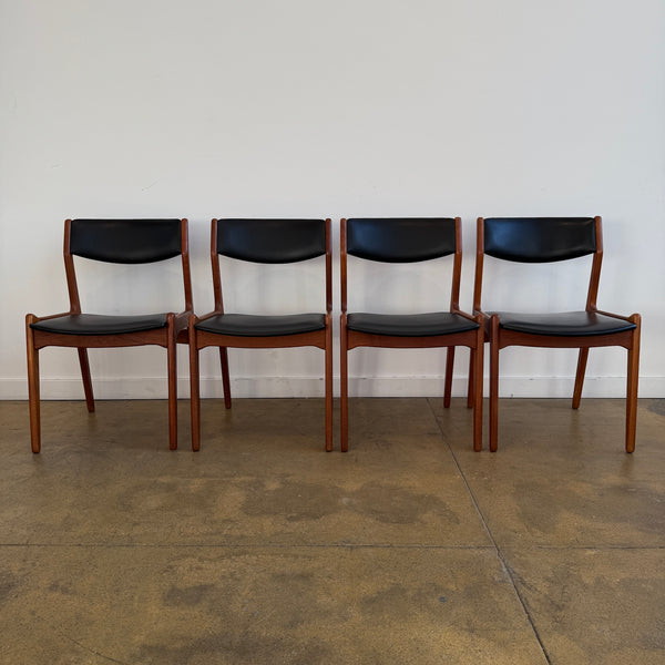 Danish Modern Teak set of 4 dining chairs by Erik Buch