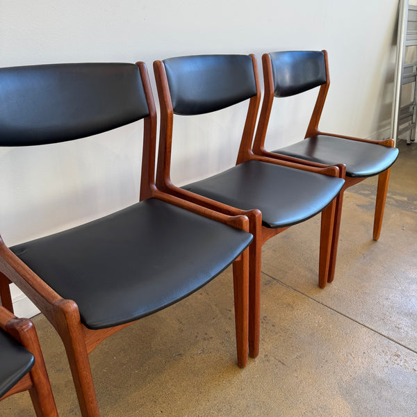 Danish Modern Teak set of 4 dining chairs by Erik Buch