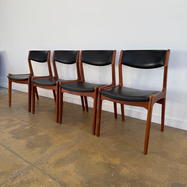 Danish Modern Teak set of 4 dining chairs by Erik Buch