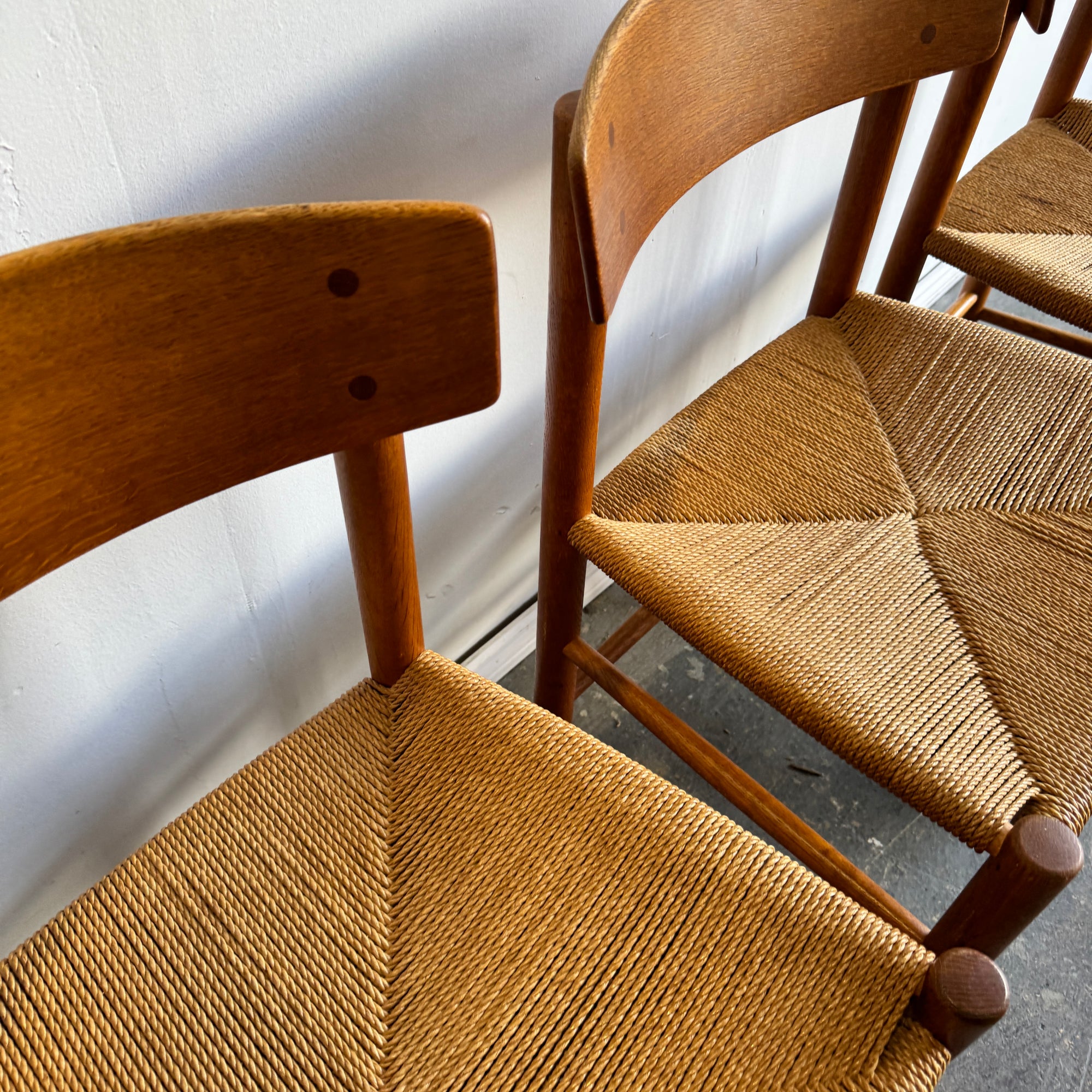 Danish Modern Borge Mogensen Set of 4 J39 Dining Chair