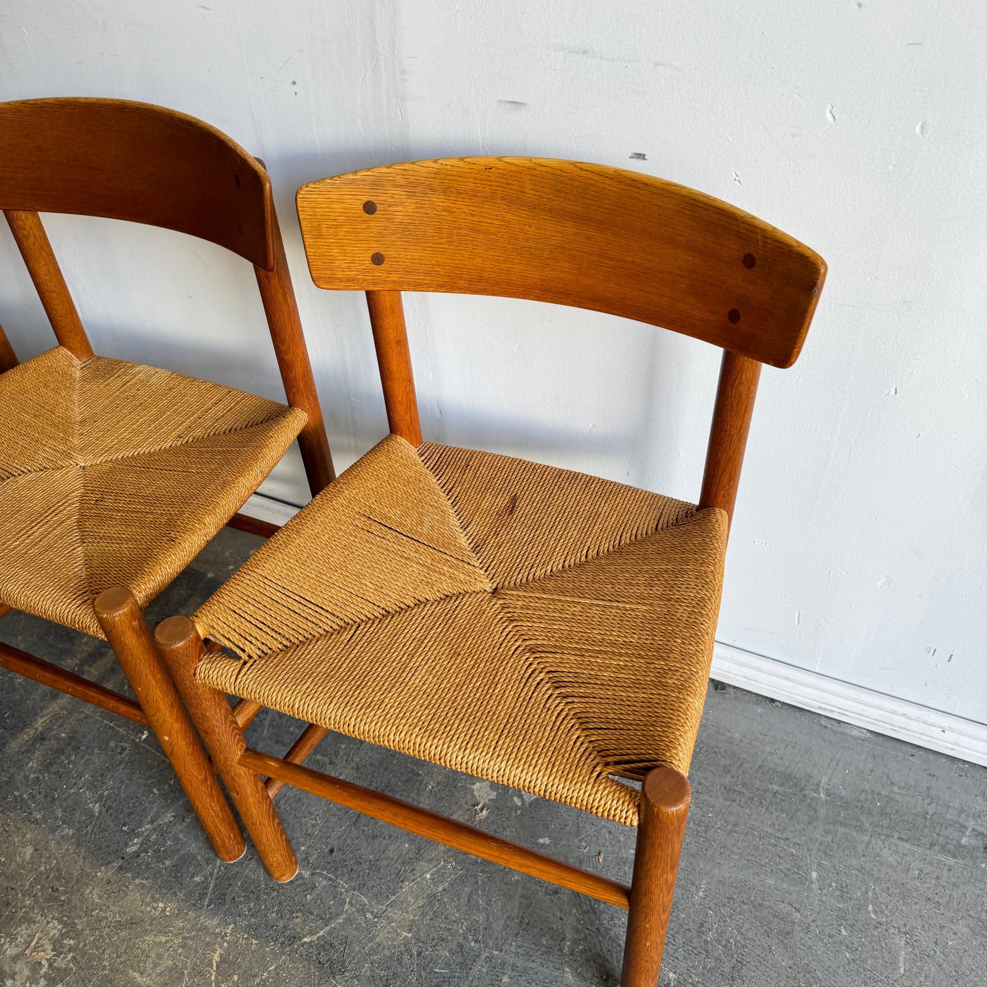 Danish Modern Borge Mogensen Set of 4 J39 Dining Chair