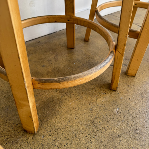 Artek Alvar Aalto set of 3 Counter Stools 64  (White Laminate)