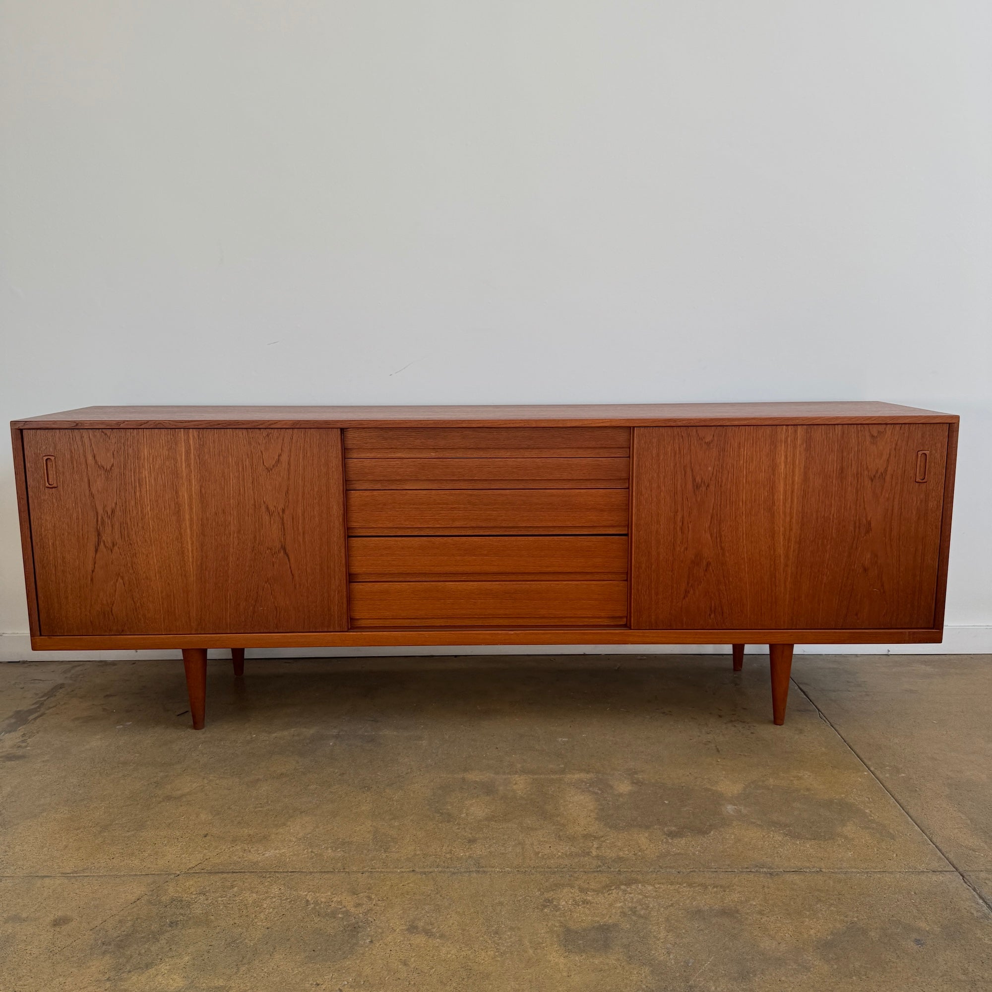 Danish Modern Long Sliding Sideboard (Fully Refinished)