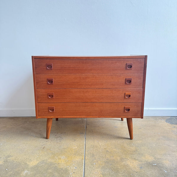 Danish Modern Teak 4 Drawer Low dresser by Brouer Møbelfabrik, 1960s