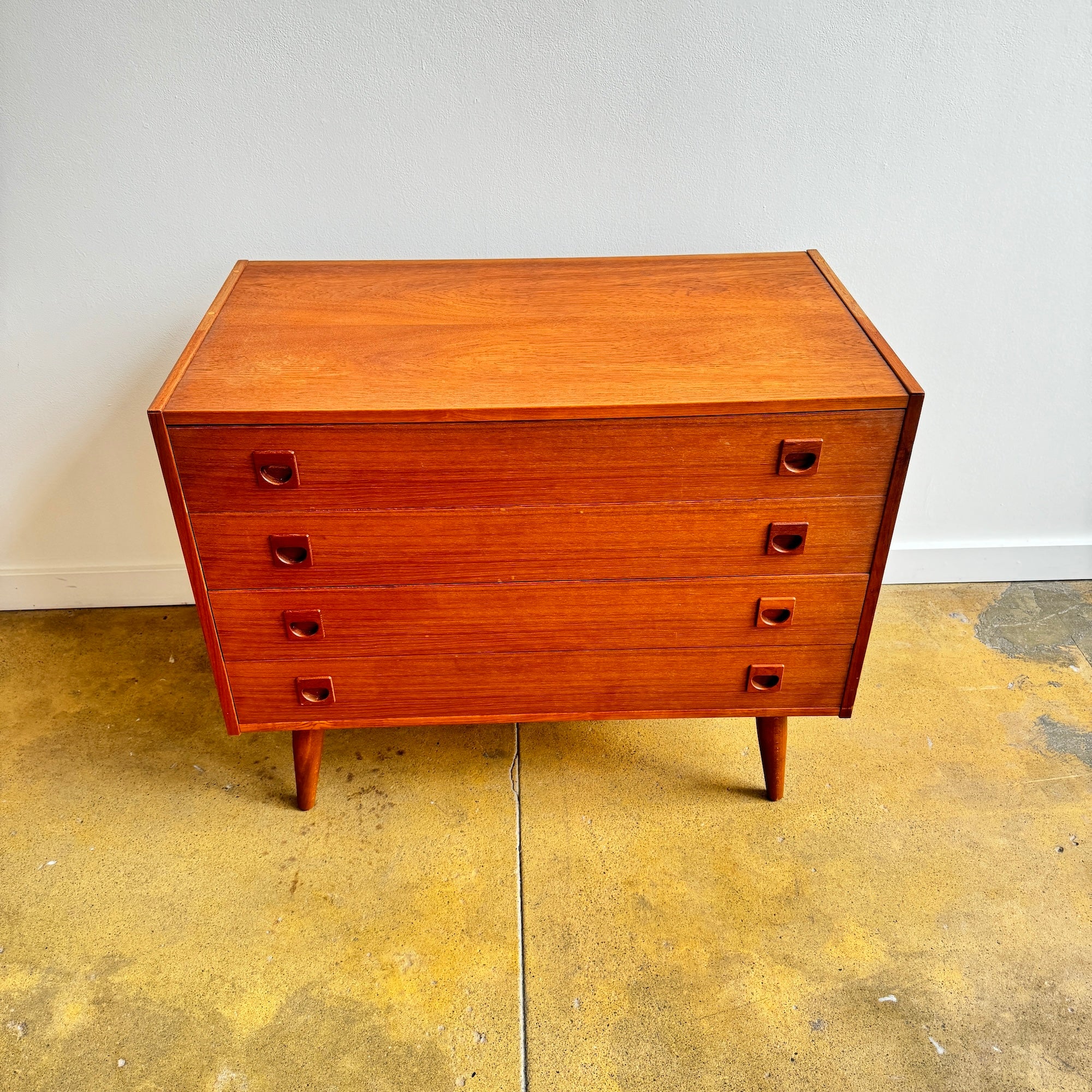 Danish Modern Teak 4 Drawer Low dresser by Brouer Møbelfabrik, 1960s