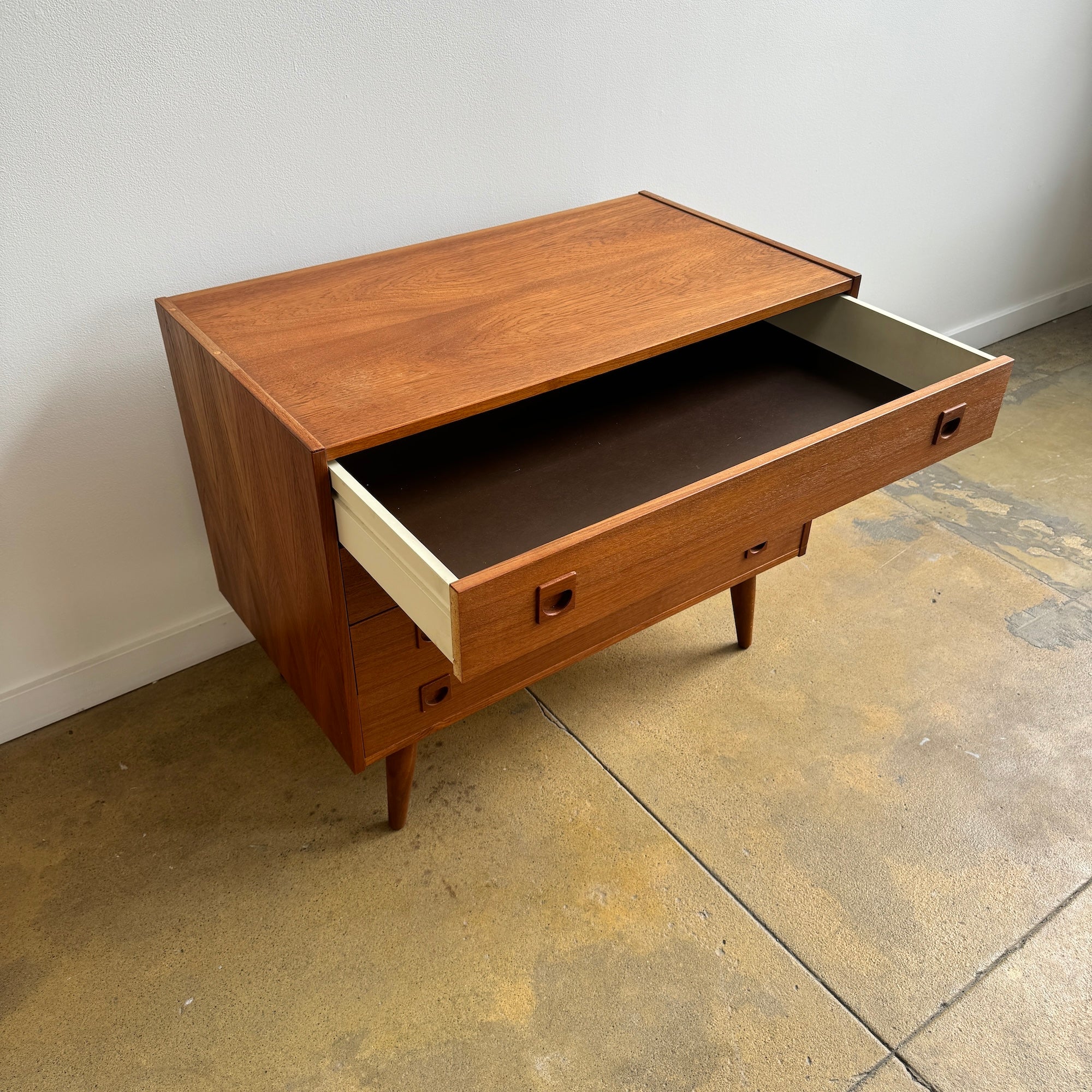 Danish Modern Teak 4 Drawer Low dresser by Brouer Møbelfabrik, 1960s