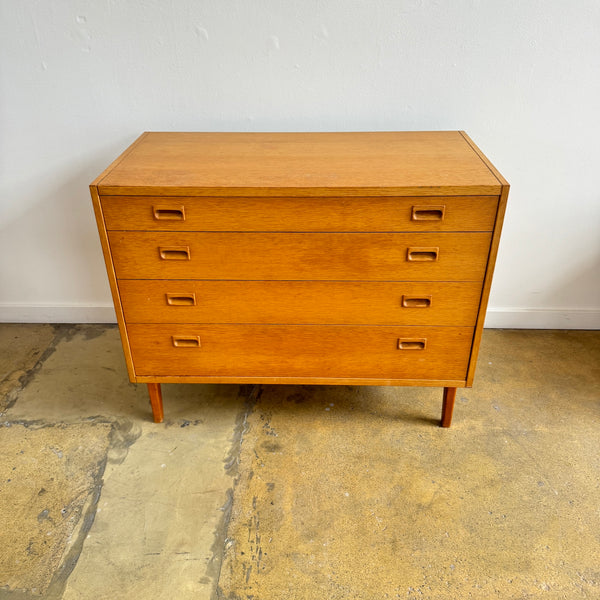 Danish Modern Oakwood Lowboy4 drawer Dresser