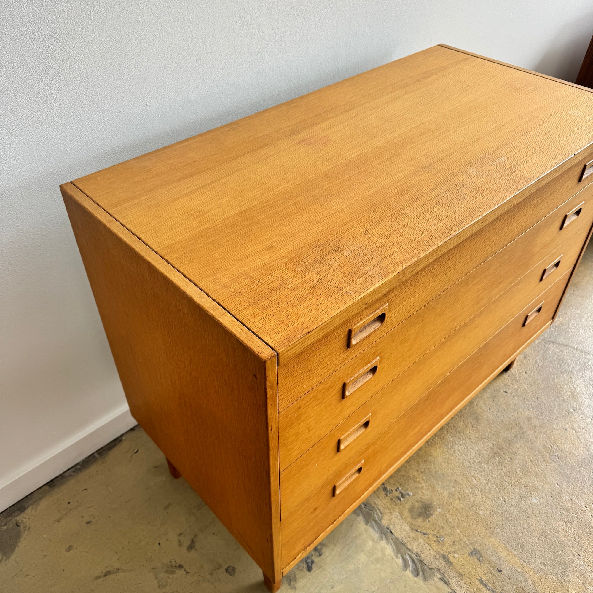 Danish Modern Oakwood Lowboy4 drawer Dresser