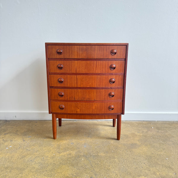 Danish Modern Kai Kristiansen Petite 5 Drawer Teakwood Dresser