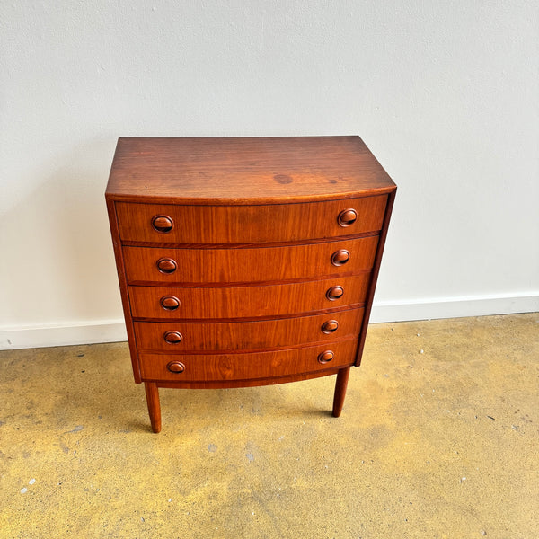 Danish Modern Kai Kristiansen Petite 5 Drawer Teakwood Dresser