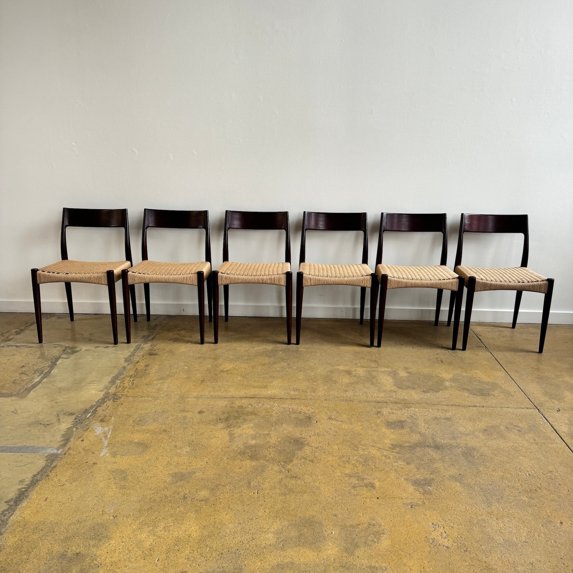 Danish Modern Arne Hovmand Roswedod set of six chairs