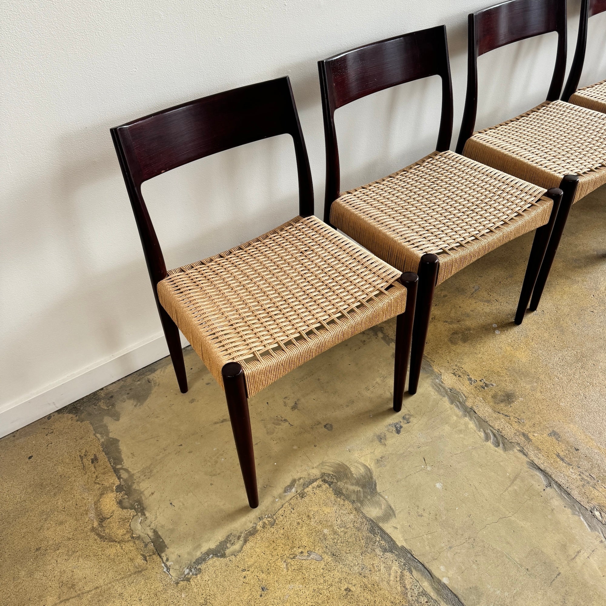 Danish Modern Arne Hovmand Roswedod set of six chairs