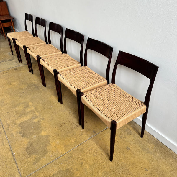 Danish Modern Arne Hovmand Roswedod set of six chairs