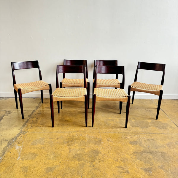 Danish Modern Arne Hovmand Roswedod set of six chairs