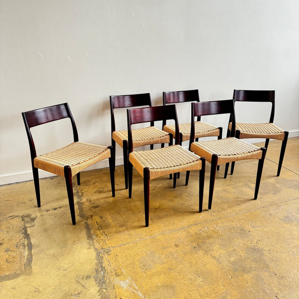 Danish Modern Arne Hovmand Roswedod set of six chairs