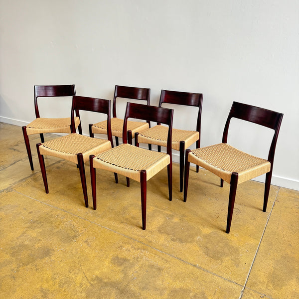 Danish Modern Arne Hovmand Roswedod set of six chairs