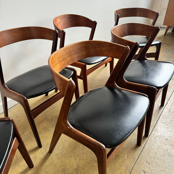 Danish Modern Kai Kristiansen model T21 Teakwood 6 Dining Chairs