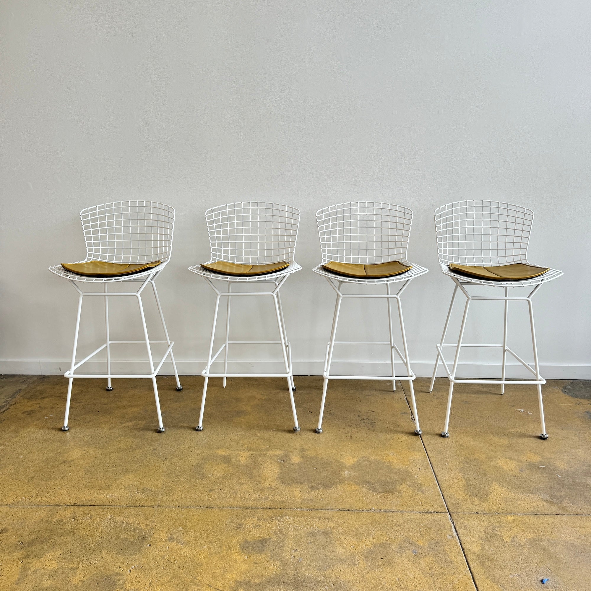 Authentic! Knoll Bertoia Barstools with leather pad