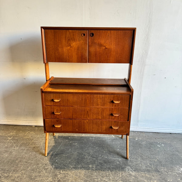 Danish Modern Teak Vanity/ Bar Storage