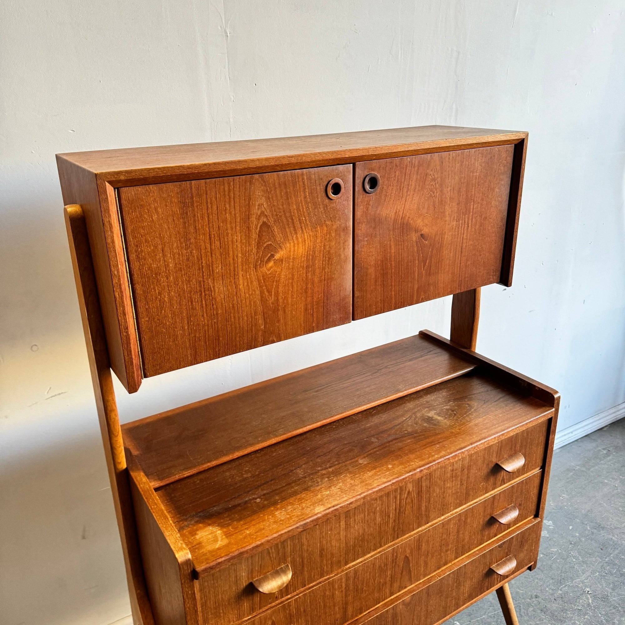 Danish Modern Teak Vanity/ Bar Storage