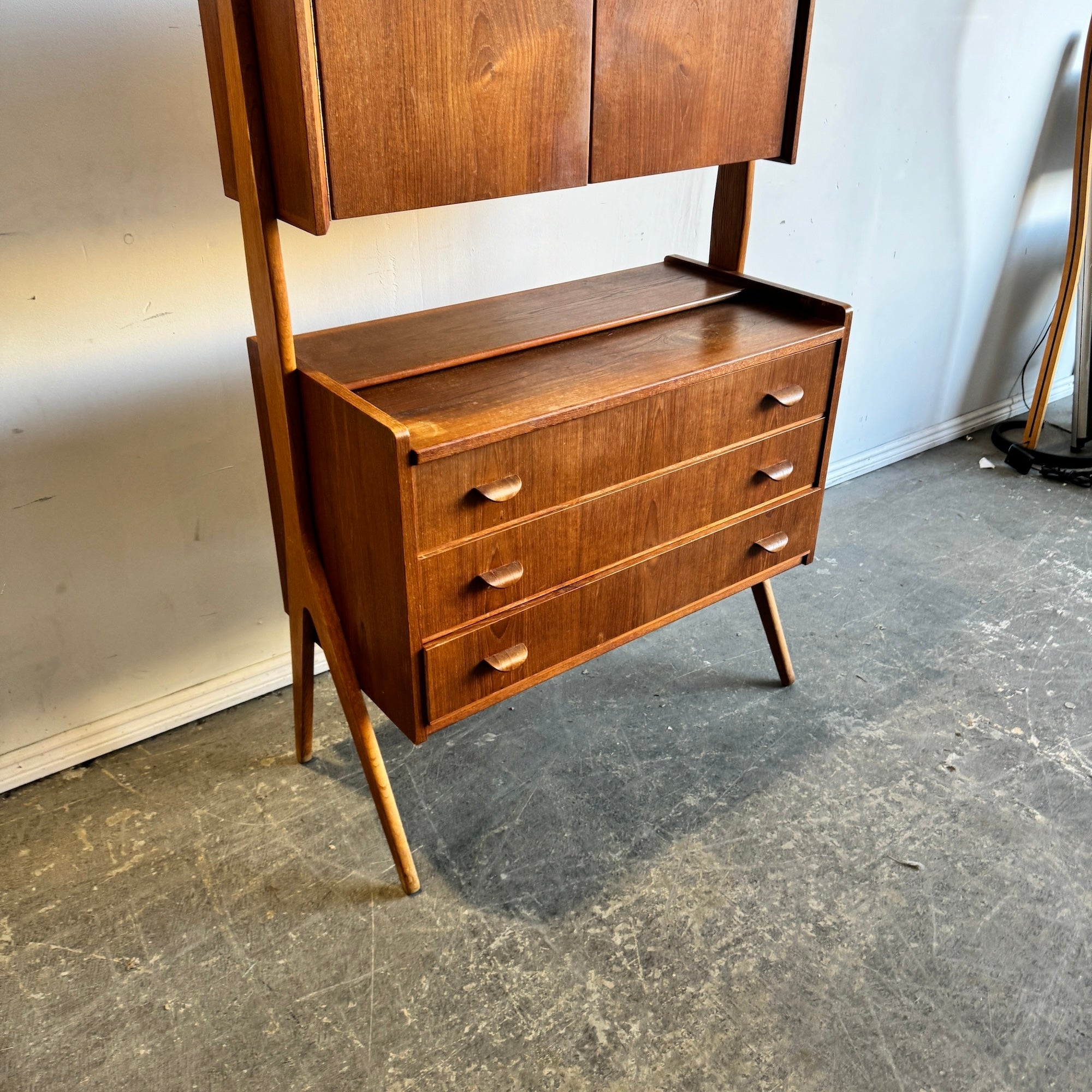 Danish Modern Teak Vanity/ Bar Storage