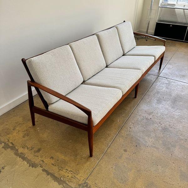 Danish Modern Kai Kristiansen Paper Knife Teak 4 Seater Sofa