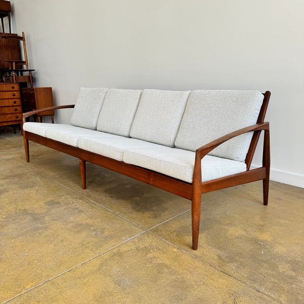 Danish Modern Kai Kristiansen Paper Knife Teak 4 Seater Sofa