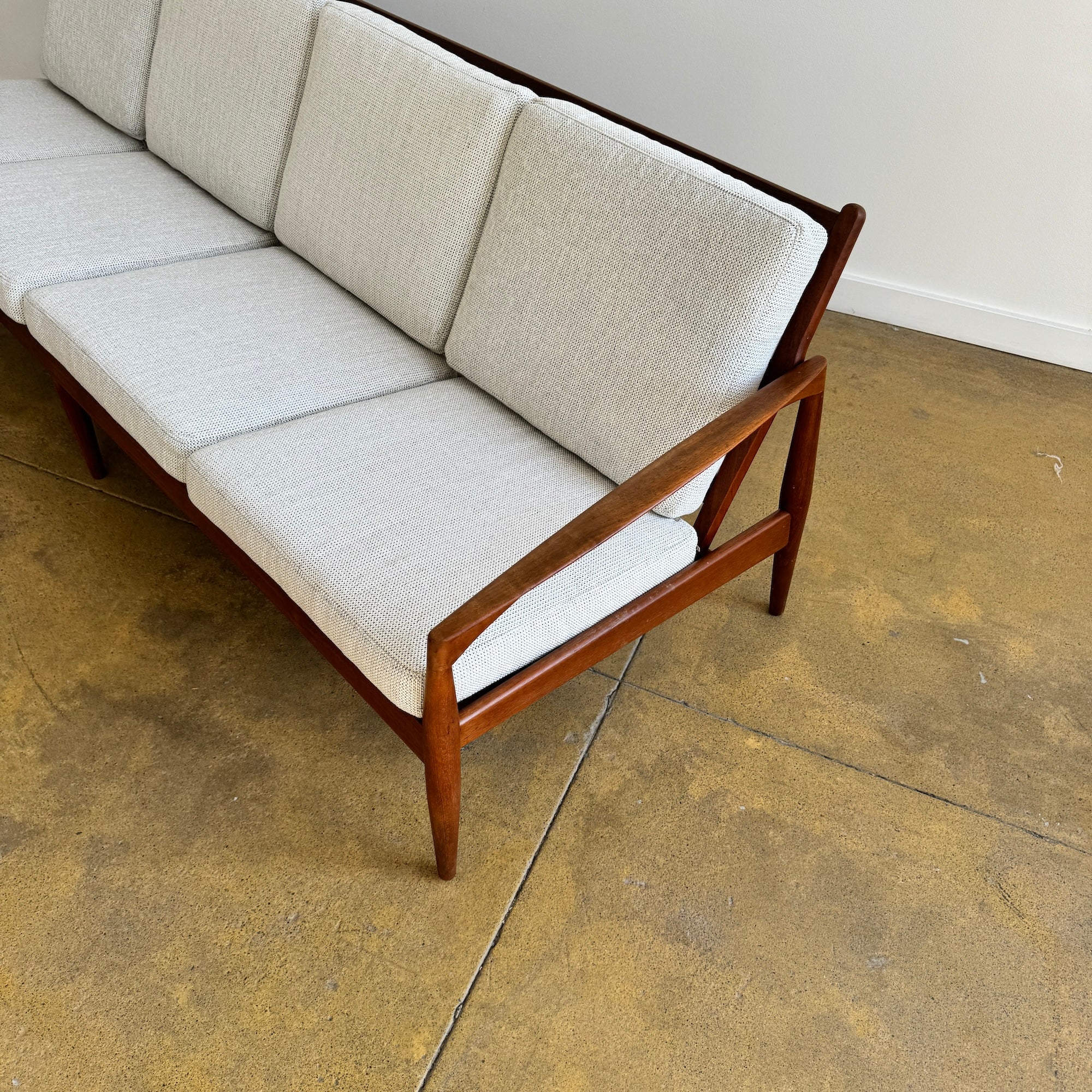 Danish Modern Kai Kristiansen Paper Knife Teak 4 Seater Sofa