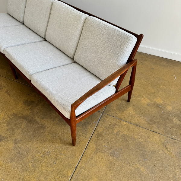 Danish Modern Kai Kristiansen Paper Knife Teak 4 Seater Sofa