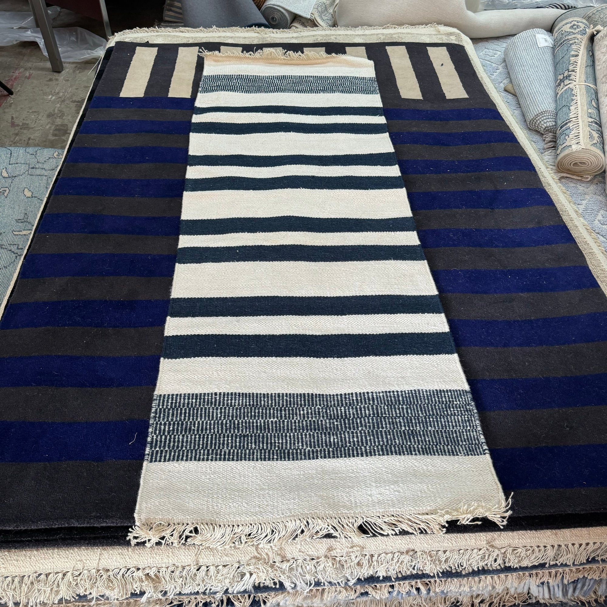 Serena and Lily Linen Stripe rug 2.6X7