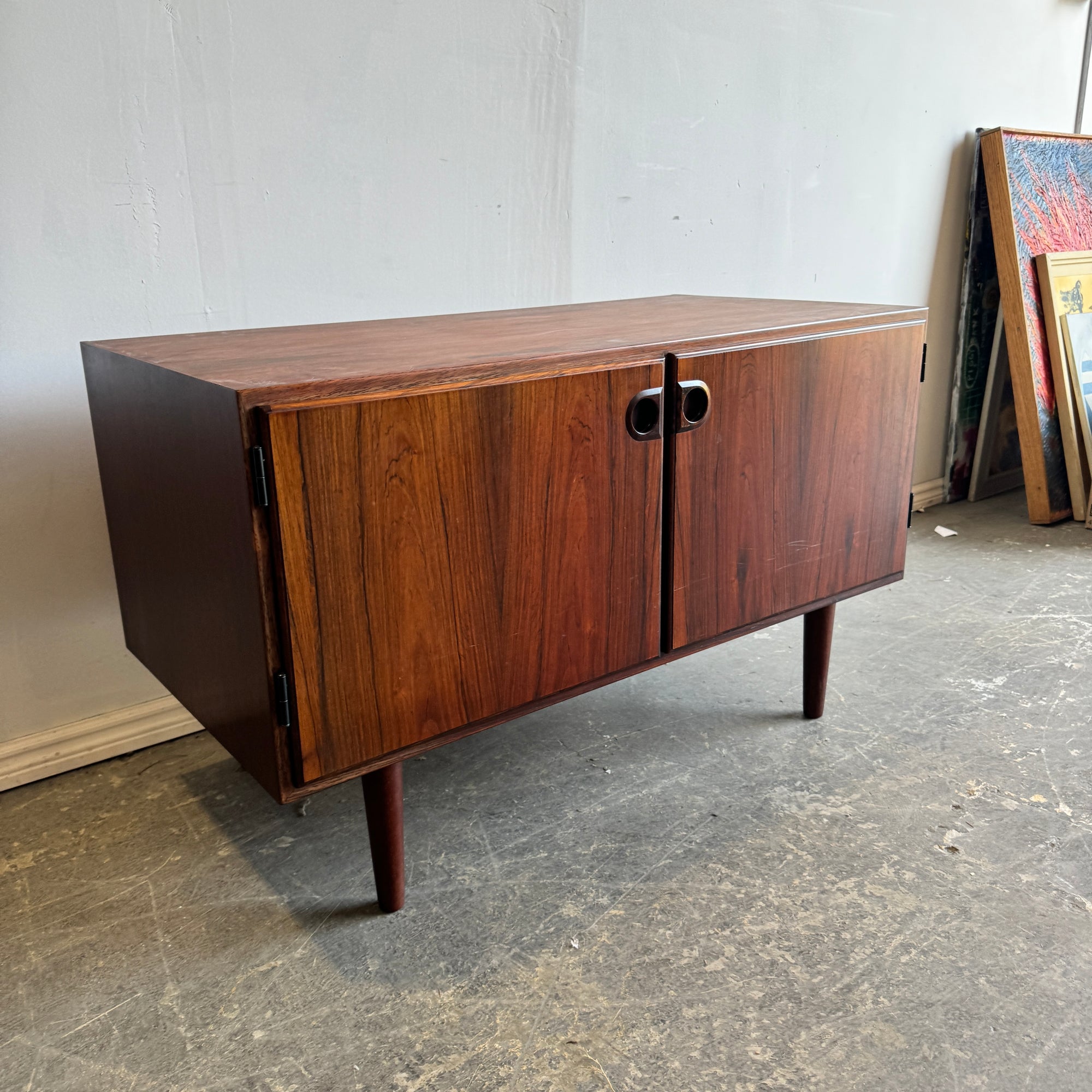 Danish Modern Low Record storage Sideboard in Rosewood by Svend Ellekær