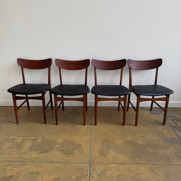 Danish Modern Teak set of 4 dining chairs