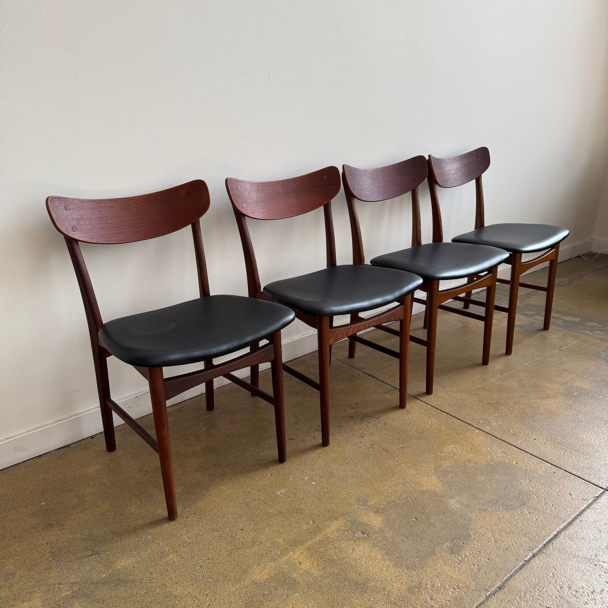 Danish Modern Teak set of 4 dining chairs