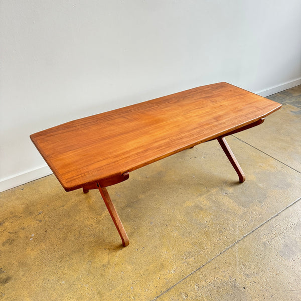 Danish Modern Teak Cross leg coffee table