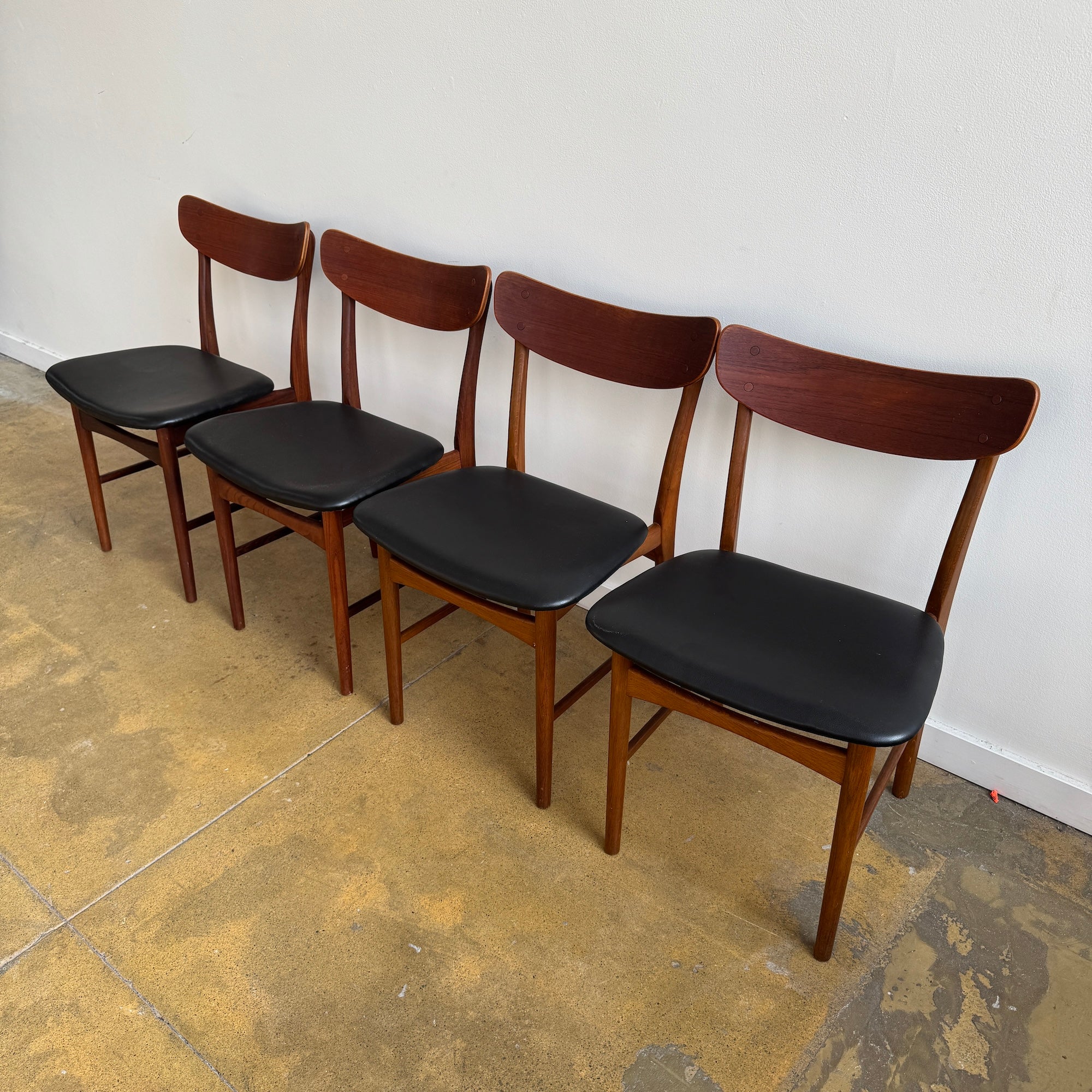 Danish Modern Teak set of 4 dining chairs