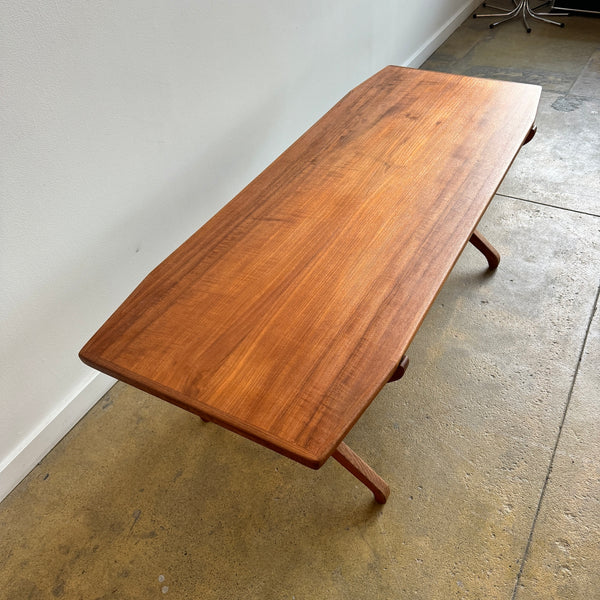 Danish Modern Teak Cross leg coffee table