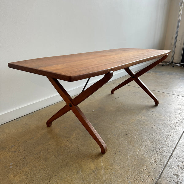 Danish Modern Teak Cross leg coffee table