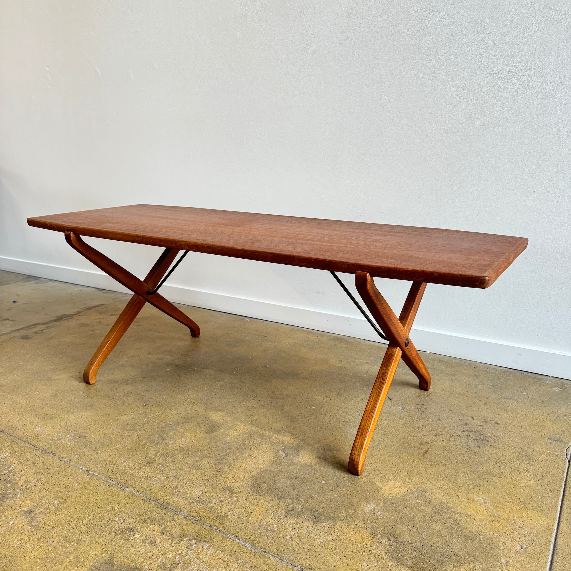 Danish Modern Teak Cross leg coffee table