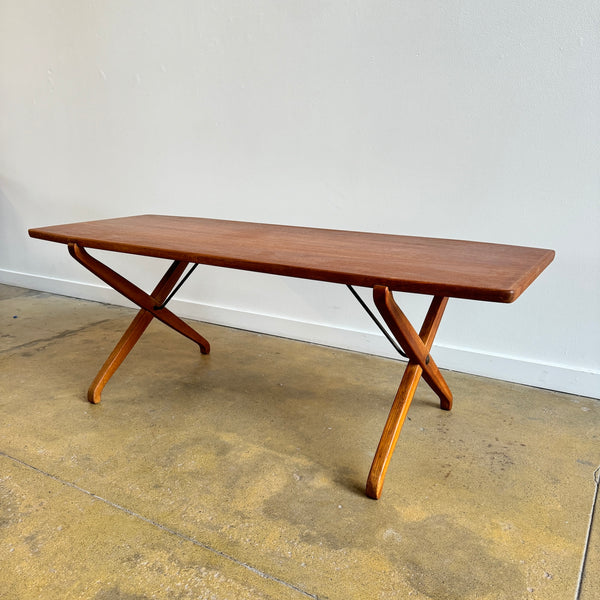 Danish Modern Teak Cross leg coffee table