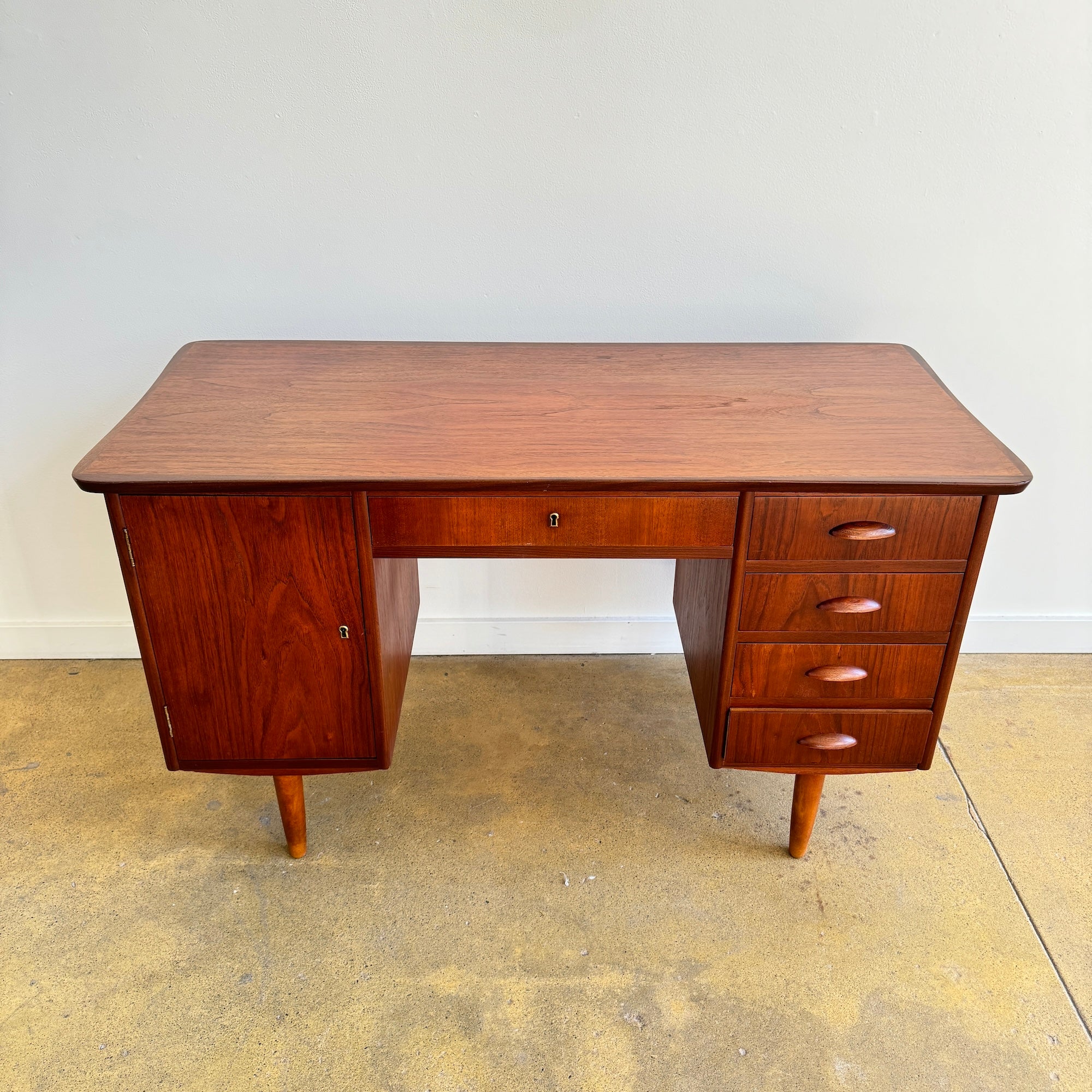 Danish Modern Teak 4 Drawer Desk