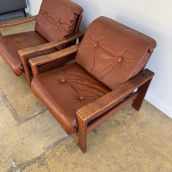 Vintage Brutalist Style set of 2 Lounge Chairs