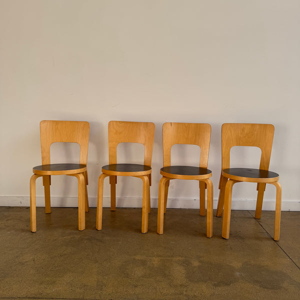 Vintage! Artek Alvar Aalto model 66 chairs