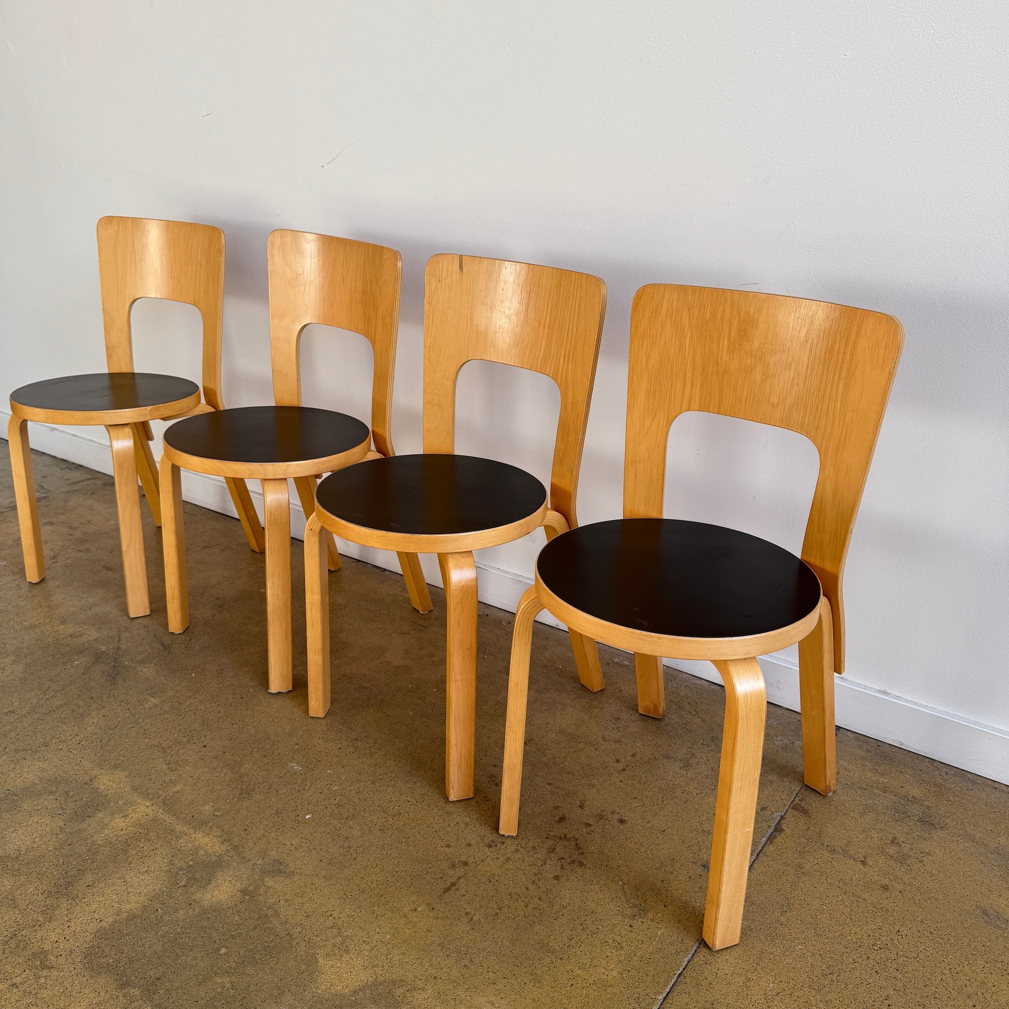 Vintage! Artek Alvar Aalto model 66 chairs