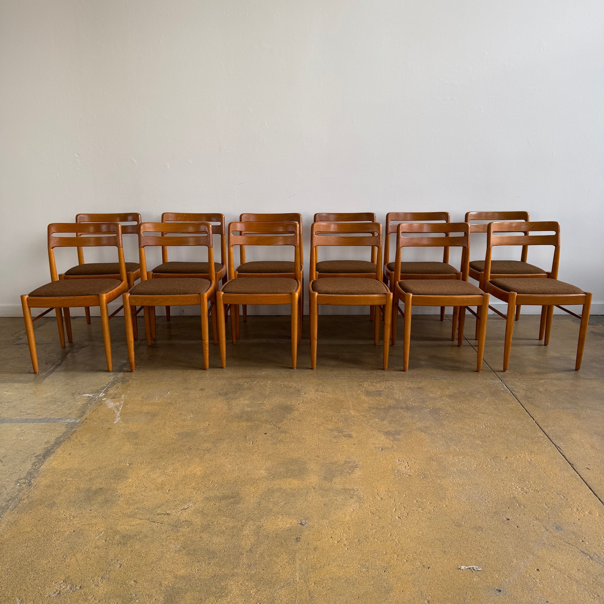 Danish Modern H.W. KLEIN. for Bramin 12 Oak Dining Chairs