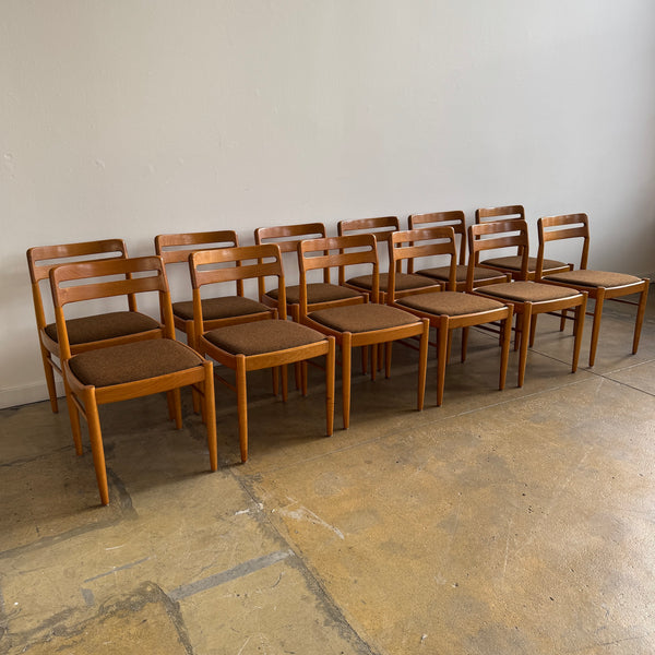 Danish Modern H.W. KLEIN. for Bramin 12 Oak Dining Chairs